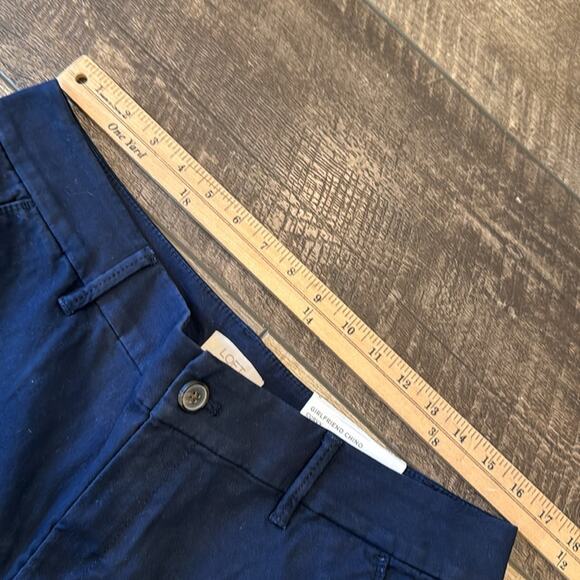 NWT Loft Outlet Girlfriend Chino Curvy Mid Rise Slim Leg Navy Pant Size 12 - Picture 5 of 7